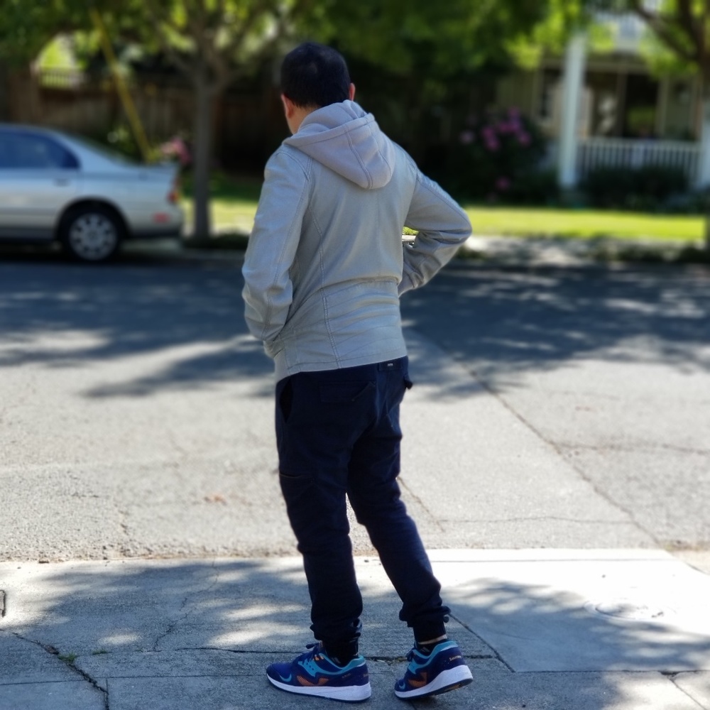 GUESS LEATHER HOODED MOTO JACKET - GRAY 🔥🔥